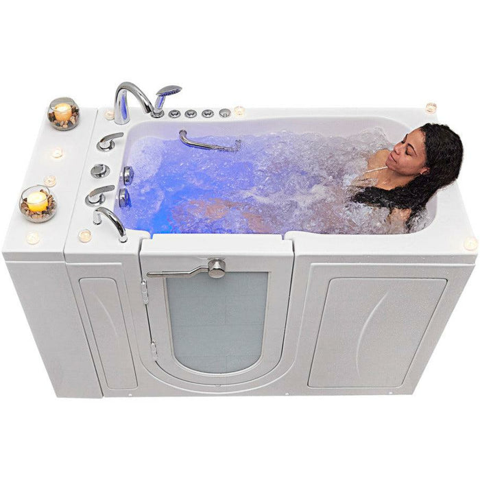 Ella's Bubbles Capri 30"W x 52"L Acrylic Air and Hydro Massage Walk-In Bathtub with Outward Swing Door, Fast Fill Faucet, 2" Dual Drain OA3052D