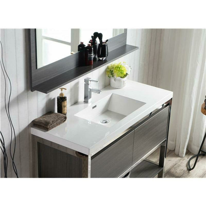 Moreno Bath Lake 48 Inch  Freestanding Modern Vanity with Chrome Stainless Steel Frame Lake48FSGB