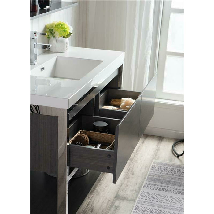 Moreno Bath Lake 48 Inch  Freestanding Modern Vanity with Chrome Stainless Steel Frame Lake48FSGB