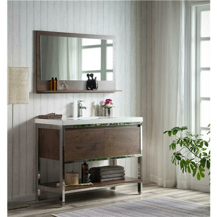 Moreno Bath Lake 48 Inch  Freestanding Modern Vanity with Chrome Stainless Steel Frame Lake48FSGB