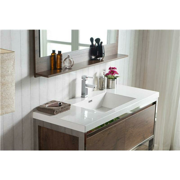 Moreno Bath Lake 48 Inch  Freestanding Modern Vanity with Chrome Stainless Steel Frame Lake48FSGB