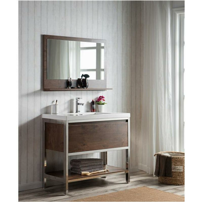 Moreno Bath Lake 42 Inch Freestanding Modern Vanity With Chrome Stainless Steel Frame Lake42FSGB