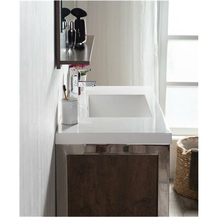 Moreno Bath Lake 42 Inch Freestanding Modern Vanity With Chrome Stainless Steel Frame Lake42FSGB