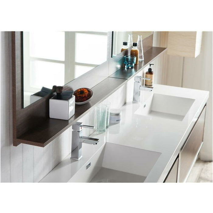 Moreno Bath Lake 84 Inch Wall Mounted Modern Vanity With Chrome Stainless Steel Frame Lake84WHGB