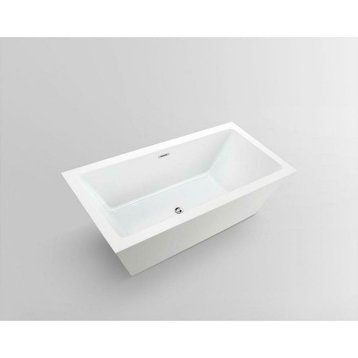 Vanity Art 59 Inch Freestanding White Acrylic Bathtub VA6817