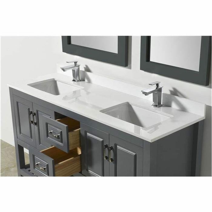 Moreno Bath Louis 70 Series 60 Inch Vanity With White Quartz Top And Double Ceramic Sink 7060D