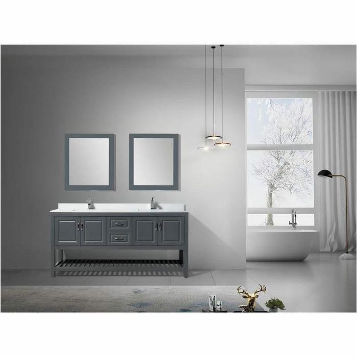 Moreno Bath Louis 70 Series 72 Inch Vanity With White Quartz Top And Double Ceramic Sinks 7072D