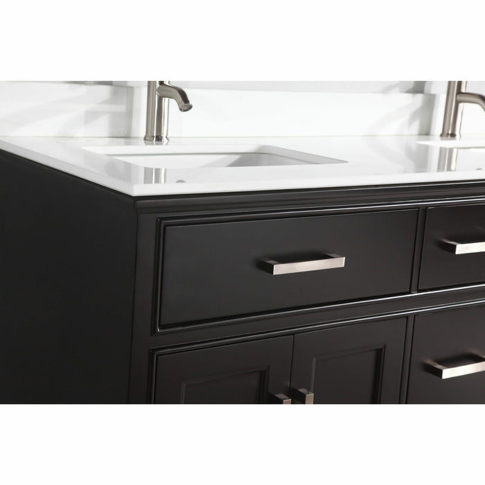 Vanity Art 60 Inch Double Sink Cabinet With Super White Phoenix Stone Vanity Top With Sink & Mirror VA1060D