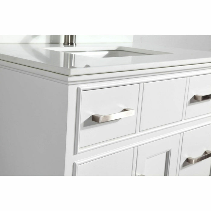 Vanity Art 36 Inch Single Sink Cabinet With Super White Phoenix Stone Vanity Top With Sink & Mirror VA1036