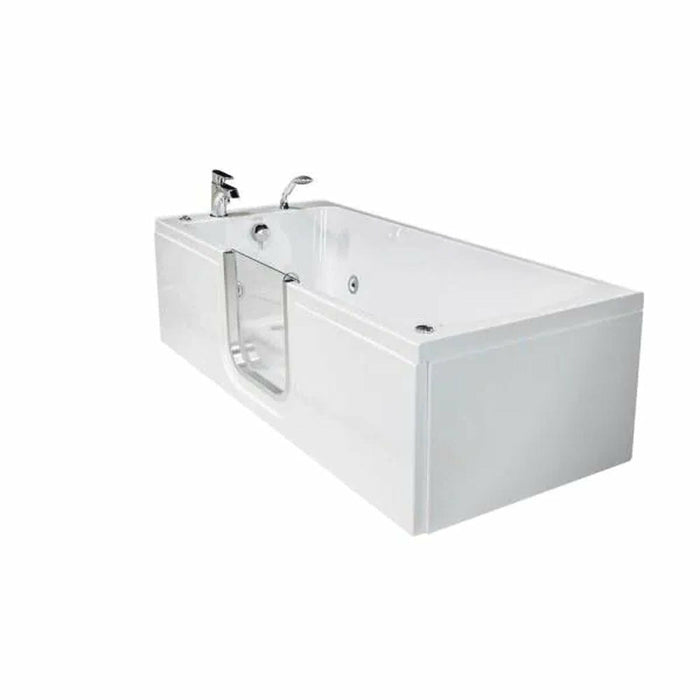 Ella's Bubbles Laydown 32"W x 72"L Acrylic Soaking Massage Walk-In Bathtub with Inward Swing Door, Fast Fill Faucet LA3272