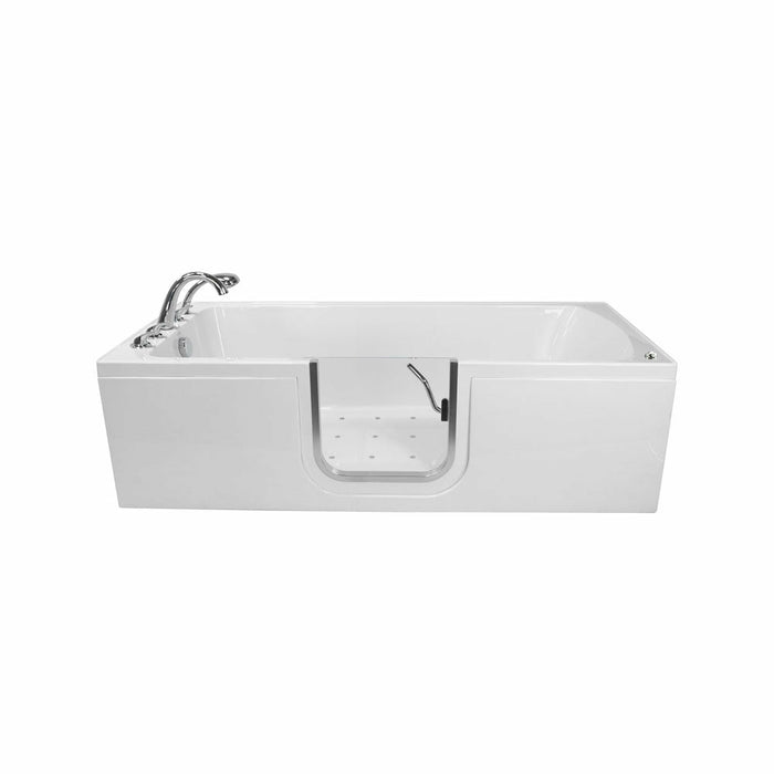 Ella's Bubbles Laydown 32"W x 72"L Acrylic Soaking Massage Walk-In Bathtub with Inward Swing Door, Fast Fill Faucet LA3272