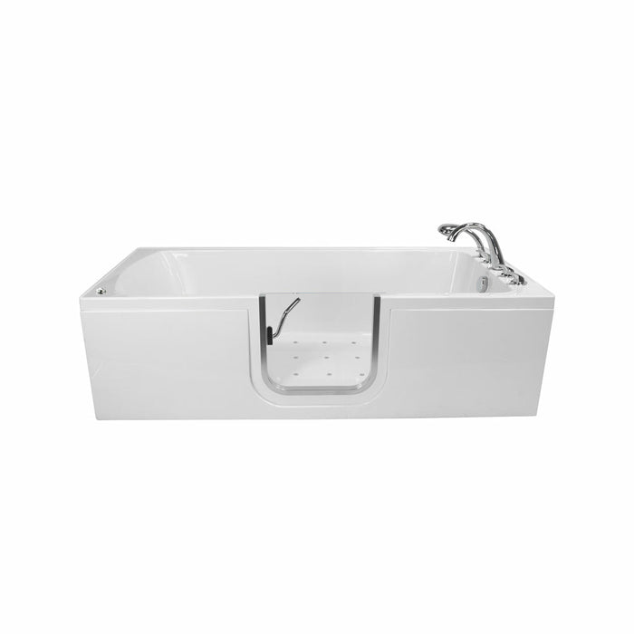 Ella's Bubbles Laydown 32"W x 72"L Acrylic Hydro Massage Walk-In Bathtub with Inward Swing Door, Fast Fill Faucet LA3272H