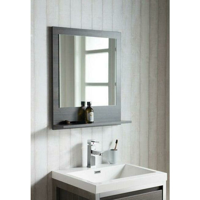 Moreno Bath Lake 24 Inch Wall Mounted Modern Vanity With Chrome Stainless Steel Frame Lake24WHGB