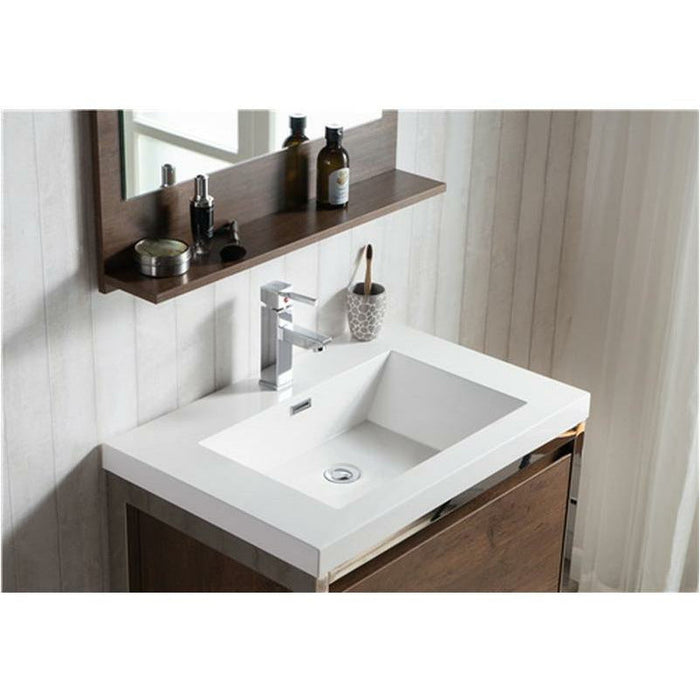 Moreno Bath Lake 30 Inch Freestanding Modern Vanity With Chrome Stainless Steel Frame Lake30FSGB