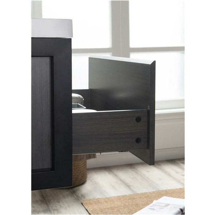 Moreno Bath Lake 30 Inch Wall Mounted Modern Vanity With Matte Black Stainless Steel Frame Lake30WHMB