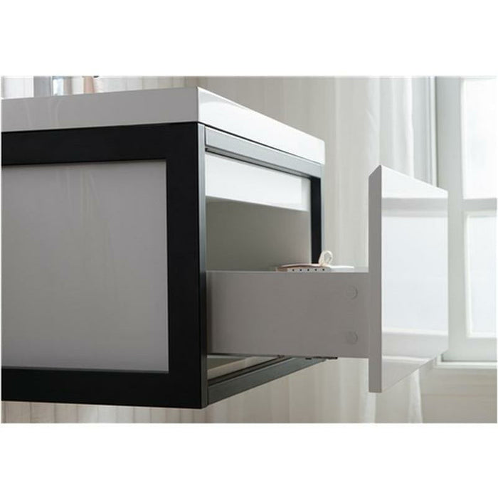 Moreno Bath Lake 30 Inch Wall Mounted Modern Vanity With Matte Black Stainless Steel Frame Lake30WHMB