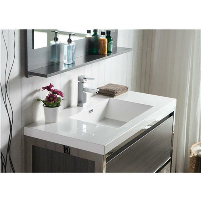 Moreno Bath Lake 42 Inch Freestanding Modern Vanity With Chrome Stainless Steel Frame Lake42FSGB