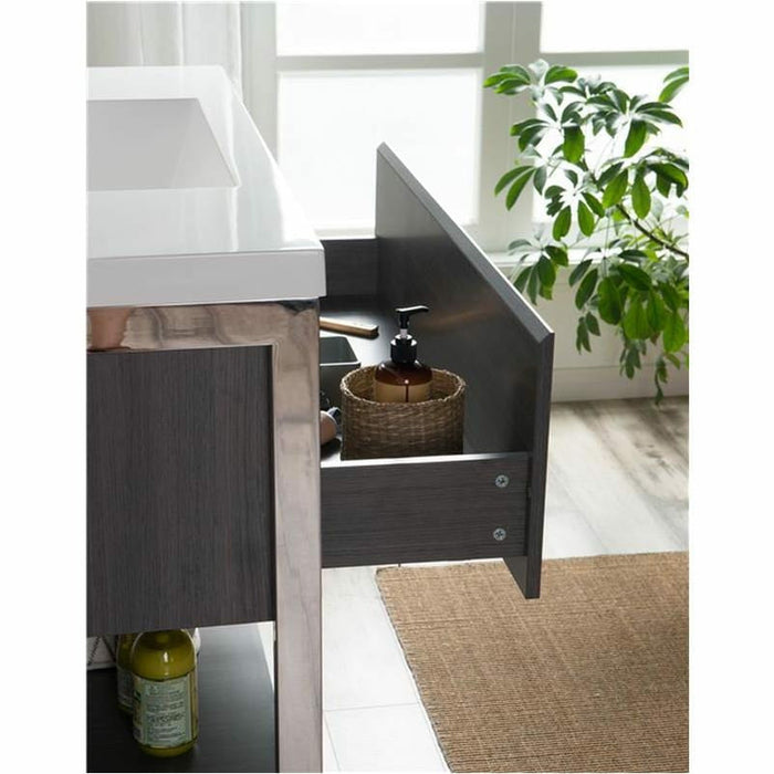 Moreno Bath Lake 42 Inch Freestanding Modern Vanity With Chrome Stainless Steel Frame Lake42FSGB