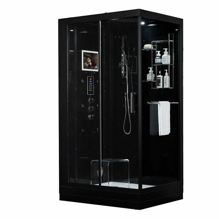 Maya Bath Platinum Lucca 47" × 33" × 88" Steam Shower - Black 20