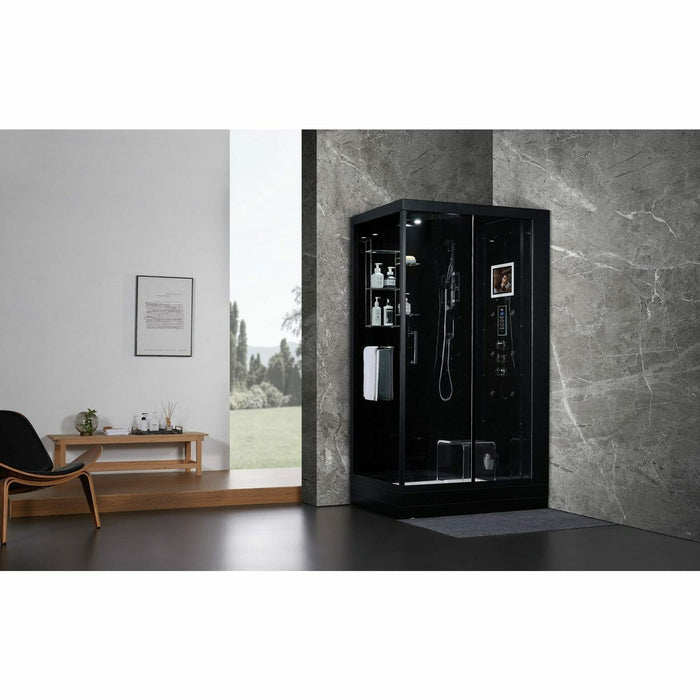 Maya Bath Platinum Lucca 47" × 33" × 88" Steam Shower - Black 20