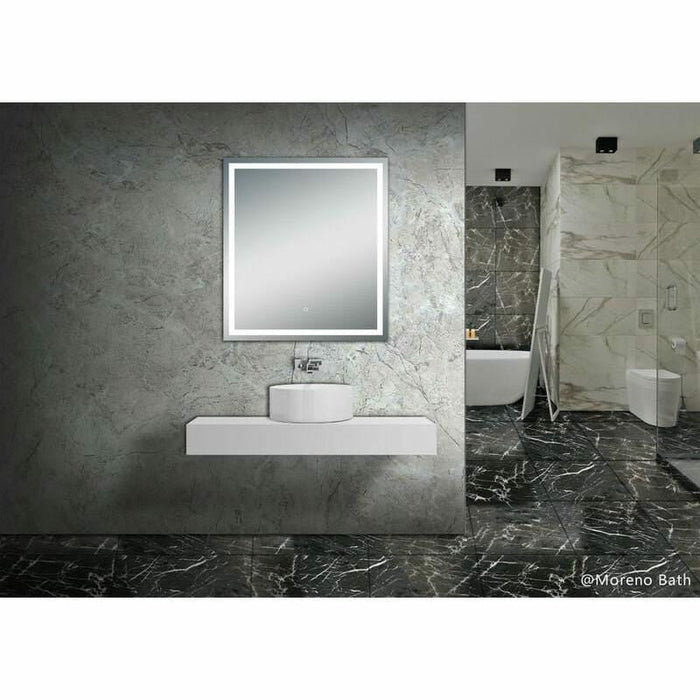 Moreno Bath Twinkle 36 Inch Polished Edge Frosted Panel Led Mirror MOA503