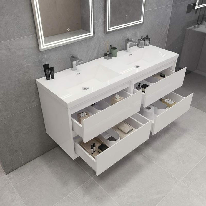 Moreno Bath Sage 60 Inch Double Sink Wall Mounted Modern Vanity MOM860DD