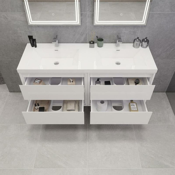 Moreno Bath Sage 60 Inch Double Sink Wall Mounted Modern Vanity MOM860DD