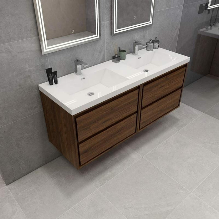 Moreno Bath Sage 60 Inch Double Sink Wall Mounted Modern Vanity MOM860DD