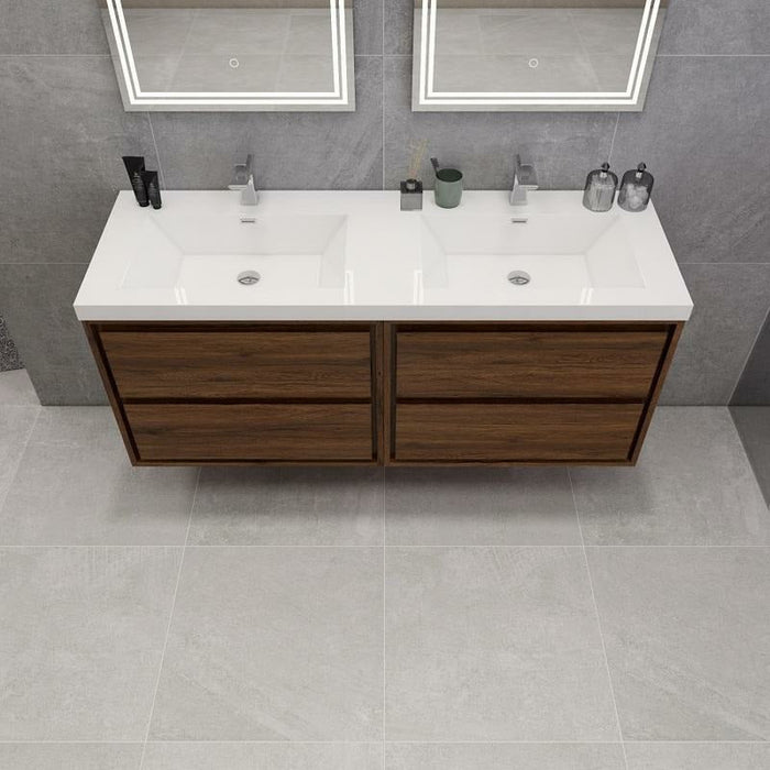 Moreno Bath Sage 60 Inch Double Sink Wall Mounted Modern Vanity MOM860DD