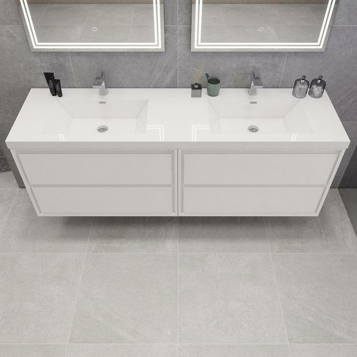 Moreno Bath Sage 72 Inch Double Sink Wall Mounted Modern Vanity MOM872DD