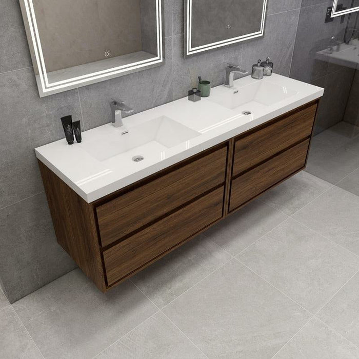 Moreno Bath Sage 72 Inch Double Sink Wall Mounted Modern Vanity MOM872DD