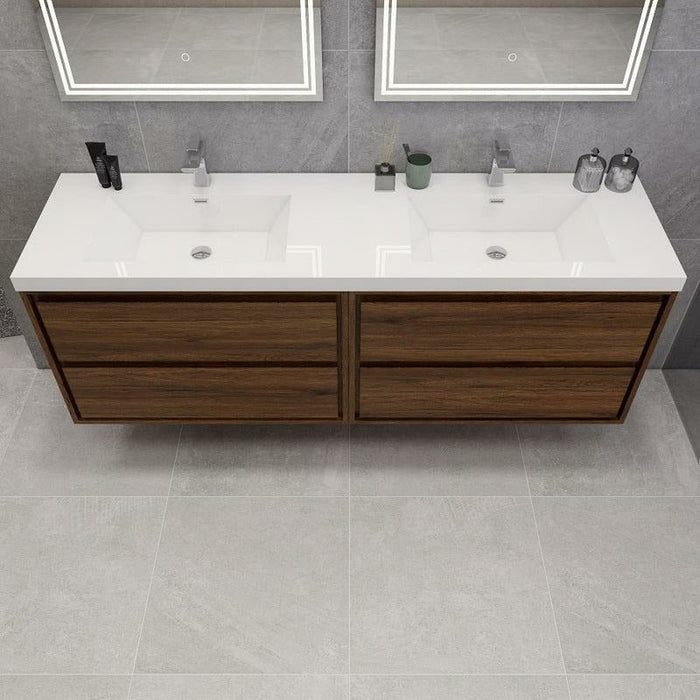 Moreno Bath Sage 72 Inch Double Sink Wall Mounted Modern Vanity MOM872DD