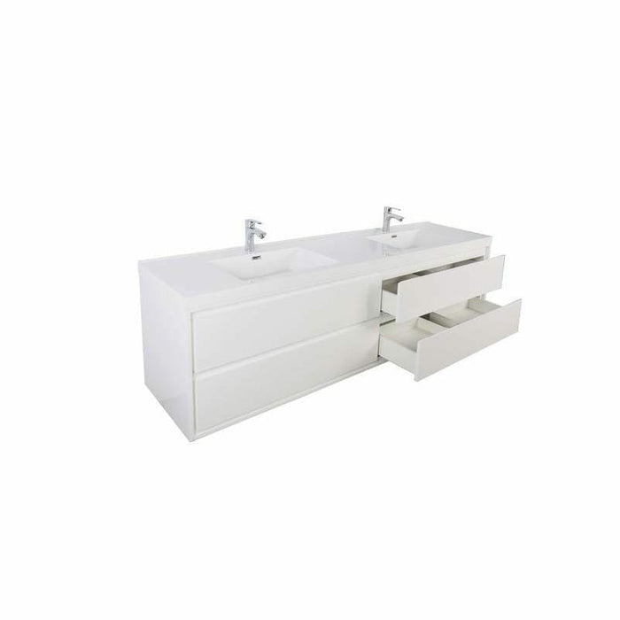 Moreno Bath Sage 84 Inch Double Sink Wall Mounted Modern Vanity MOM884D