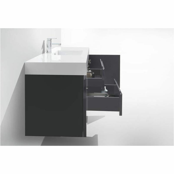 Moreno Bath Fortune 60 Inch Wall Mounted Bath Vanity With Single Reinforced Acrylic Sink MOF60S