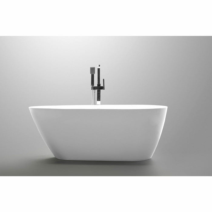 Vanity Art 67 Inch Freestanding White Acrylic Bathtub VA6515-L