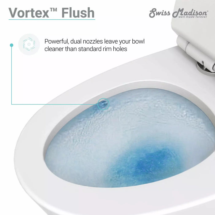 Swiss Madison Burdon One-Piece Elongated Toilet Vortex™ Dual-Flush 1.1/1.6 gpf SM-1T111