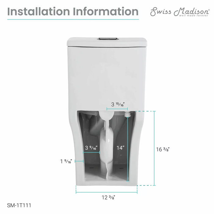 Swiss Madison Burdon One-Piece Elongated Toilet Vortex™ Dual-Flush 1.1/1.6 gpf SM-1T111