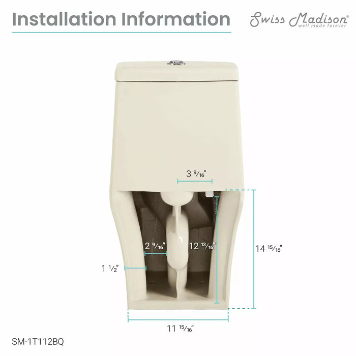 Swiss Madison Ivy One-Piece Elongated Toilet Vortex™ Dual-Flush 1.1/1.6 gpf SM-1T112