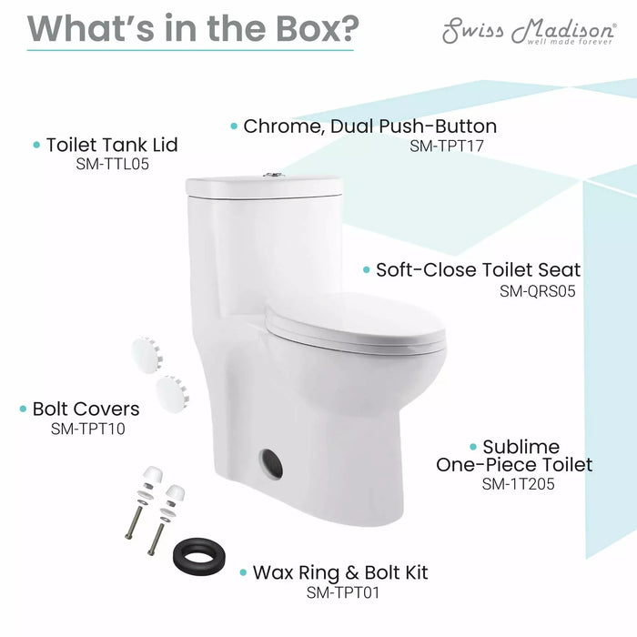 Swiss Madison Sublime One-Piece Elongated Toilet Dual-Flush 1.1/1.6 gpf SM-1T205