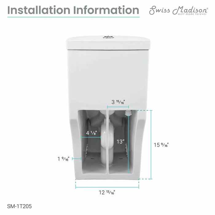 Swiss Madison Sublime One-Piece Elongated Toilet Dual-Flush 1.1/1.6 gpf SM-1T205