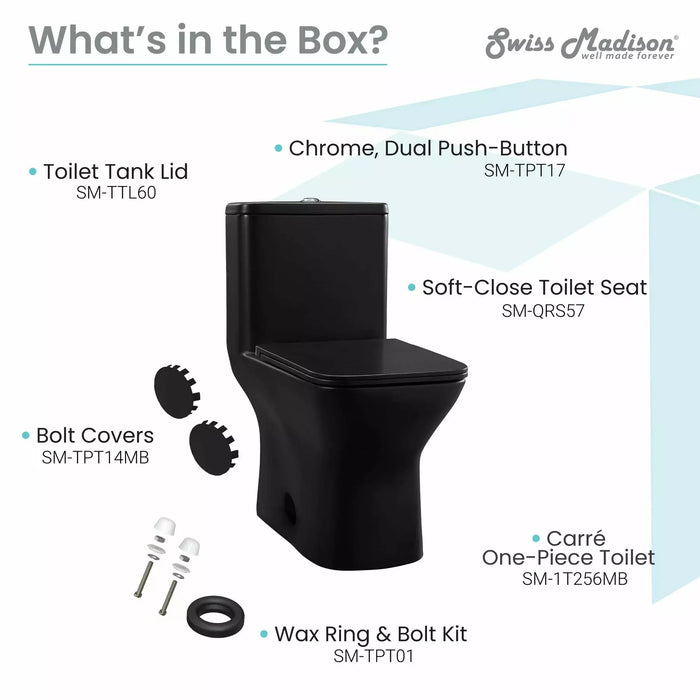 Swiss Madison Carré One-Piece Square Toilet Dual-Flush 1.1/1.6 gpf SM-1T256