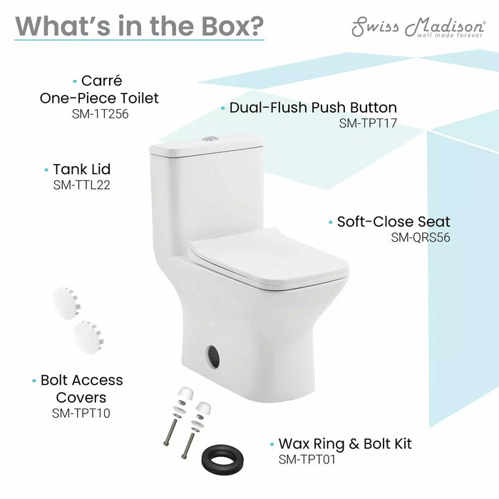 Swiss Madison Carré One-Piece Square Toilet Dual-Flush 1.1/1.6 gpf SM-1T256