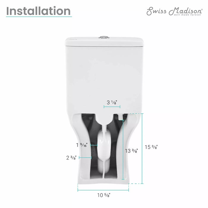 Swiss Madison Carré One-Piece Square Toilet Dual-Flush 1.1/1.6 gpf SM-1T256