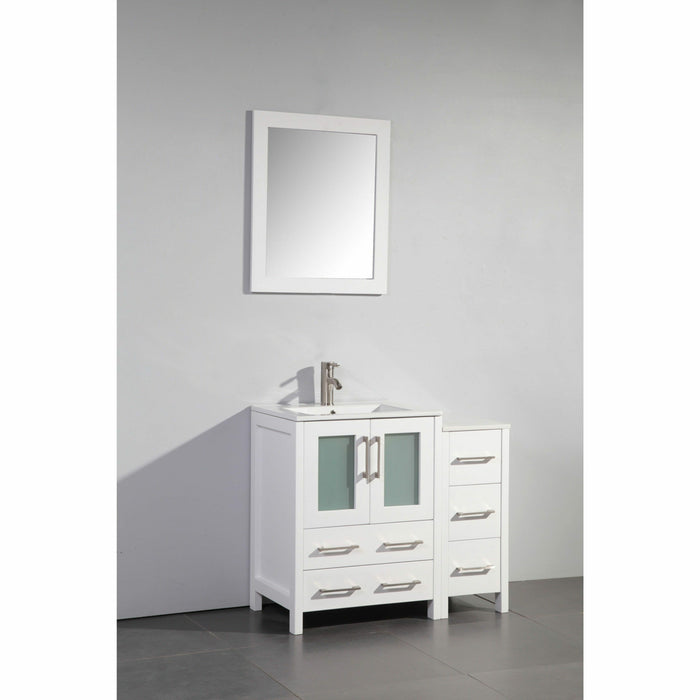 Vanity Art 36 Inch Vanity Cabinet With Ceramic Sink & Mirror - VA3024-36