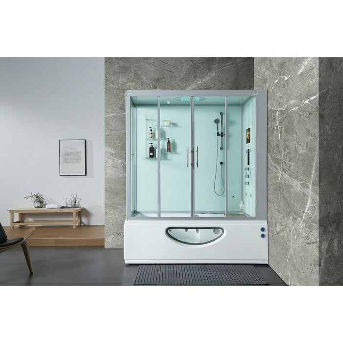 Maya Bath 71" x 38" x 88" Platinum Catania Steam Shower - White 10