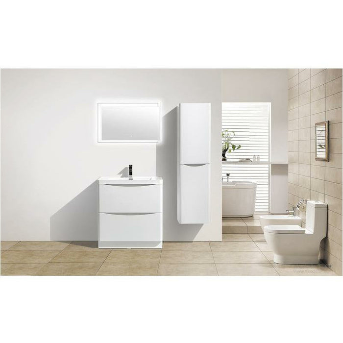 Moreno Bath Smile 36 Inch Freestanding Vanity With Reinforced Acrylic Sink In High Gloss White SMF900GW