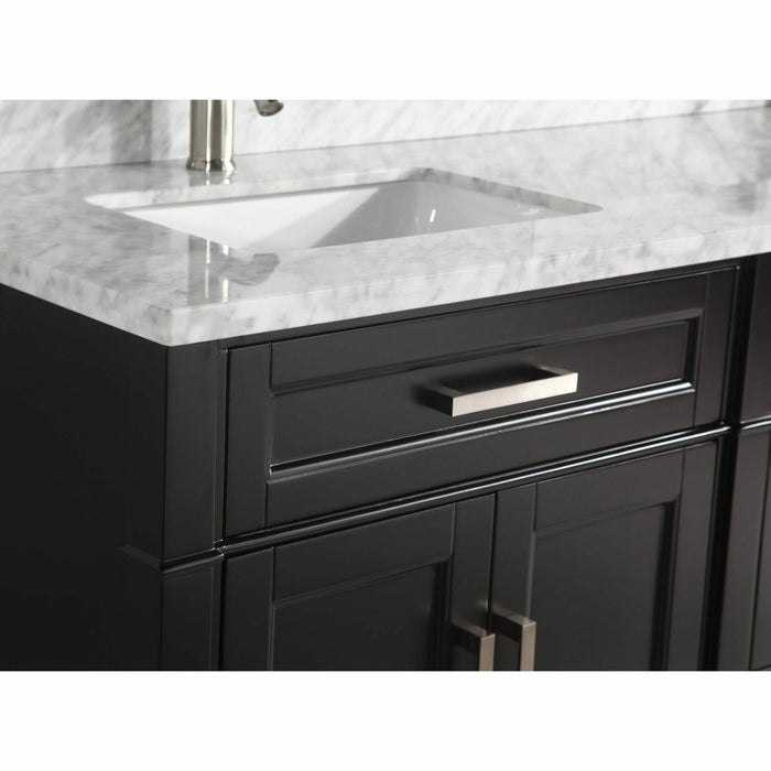 Vanity Art 72 Inch Double Sink Cabinet With White Carrara Marble Vanity Top With Sink & Mirrors VA2072D