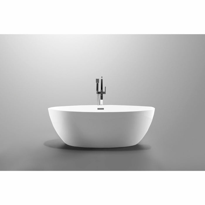 Vanity Art 69 Inch Freestanding White Acrylic Bathtub VA6834