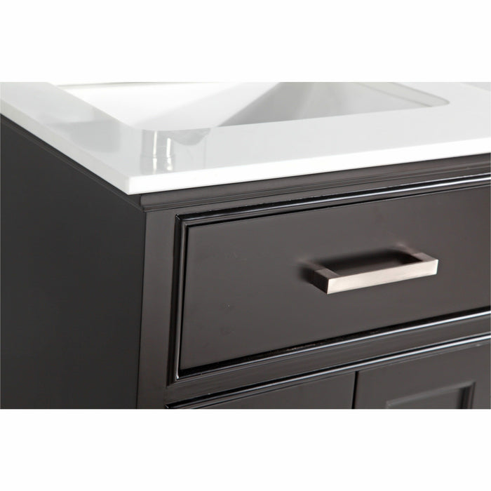 Vanity Art 24 Inch Single Sink Cabinet With Super White Phoenix Stone Vanity Top With Sink and Mirror VA1024