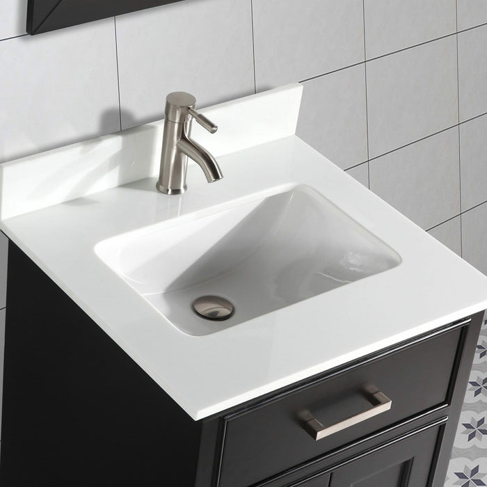 Vanity Art 30 Inch Single Sink Cabinet With Super White Phoenix Stone Vanity Top With Sink And Mirror VA1030